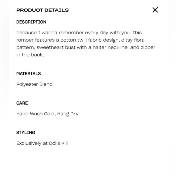 DOLLS KILL X  HOLLY HOBBIE DITSY FLORAL HALTER ROMPER - Picture 4 of 4